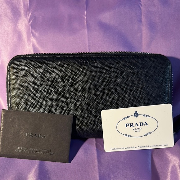 Prada Navy Blue Wallet $220 - Picture 1 of 9